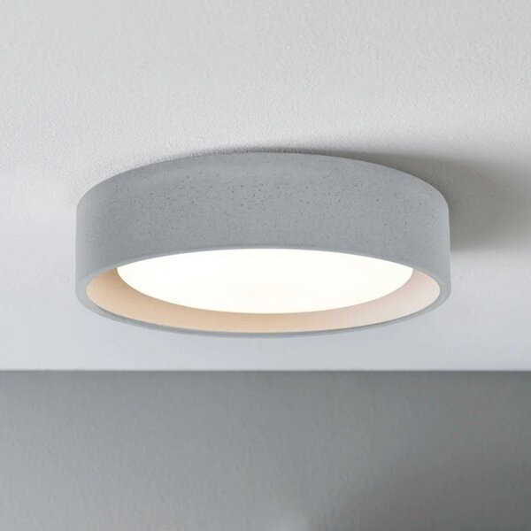 Beacon Lighting Stropna svjetiljka Uno, siva, beton, Ø 27 cm, GX53, prigušiva, Sivo, Dnevni boravak/blagovaonica, Beton