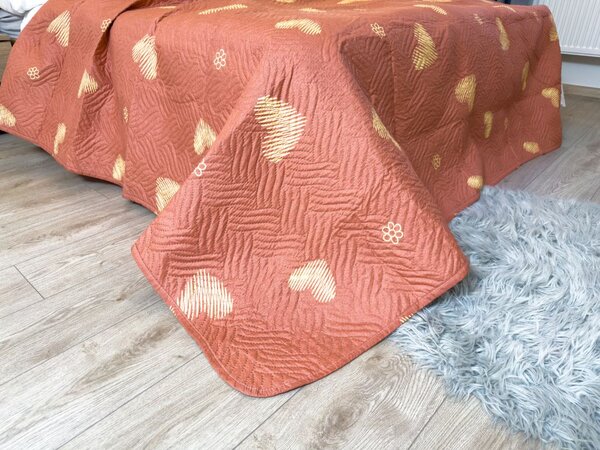 Prekrivač za krevet ORANGE HEART, ružičasti Dimenzije: 170 x 210 cm