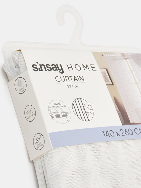 Sinsay - Set zavjesa s trakom i metalik efektom ispranog izgleda 2 pack