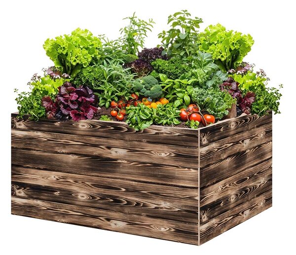 ATMOWOOD Drvena podignuta gredica 120 x 80 x 60 cm - pougljena