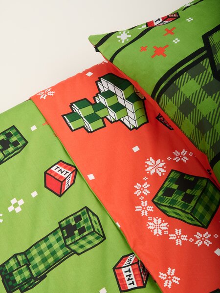 Sinsay - Komplet dječje pamučne posteljine s božićnim motivom Minecraft