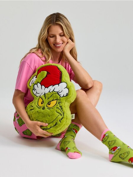 Sinsay - Krzneni ukrasni jastuk s božićnim motivom Grinch
