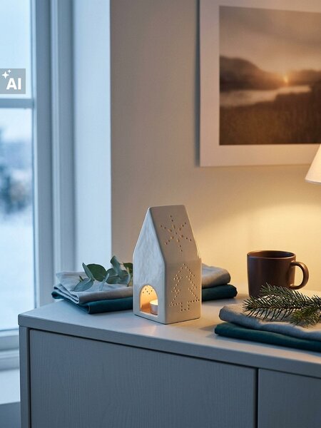 Sinsay - Božićni svijećnjak za tealight svijeću u obliku kućice