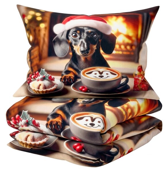 3D mikroflanel posteljina WARM WOOFS u boji + jastučnica 40x50 cm besplatno Dimenzije posteljine: 70 x 90 cm | 140 x 200 cm