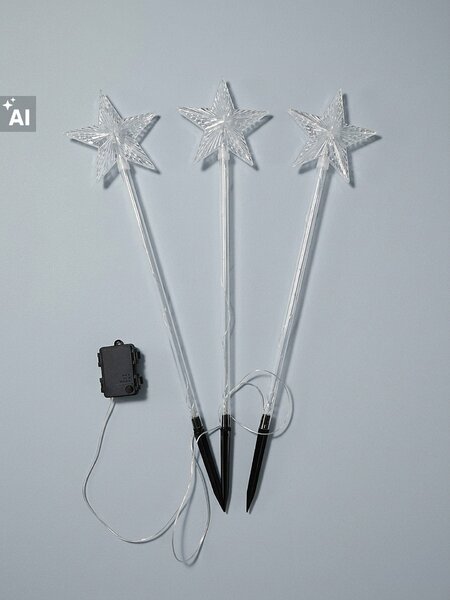 Sinsay - Set ubodnih LED vrtnih lampi s motivom zvjezdice 3 pack