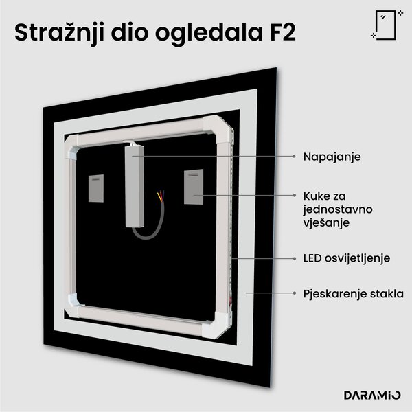 Ogledalo s LED rasvjetom F2