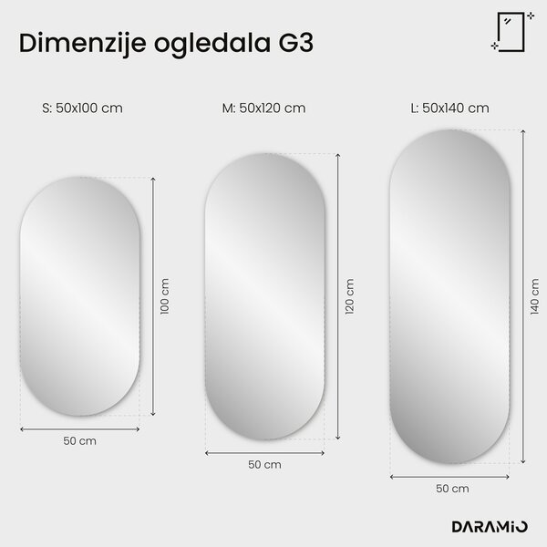 Netipično ogledalo s LED rasvjetom G3