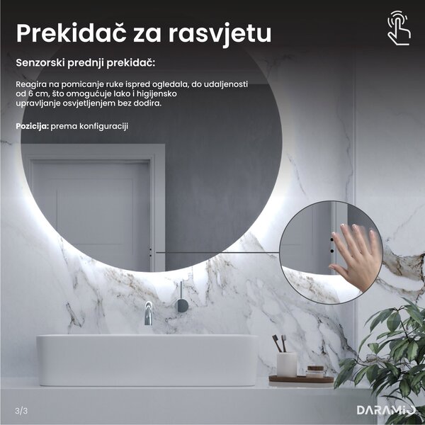 Okruglo ogledalo s LED rasvjetom E3