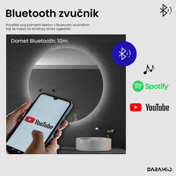 Okruglo ogledalo s LED rasvjetom E3