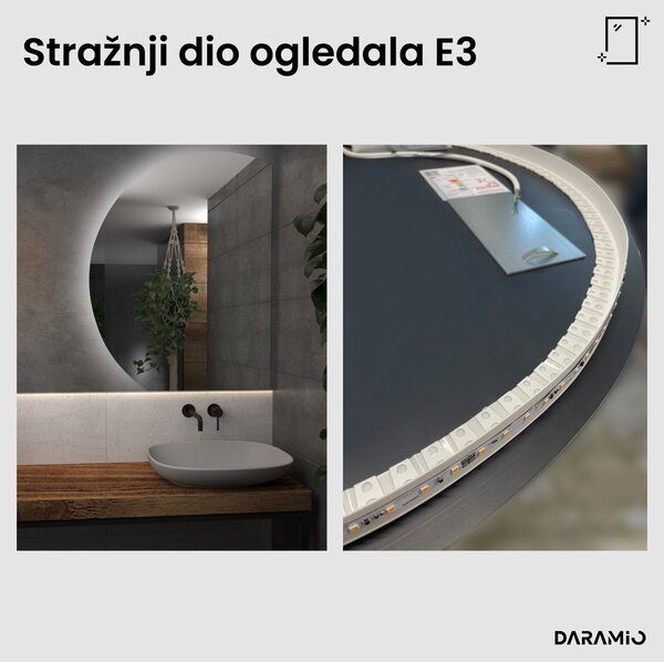 Okruglo ogledalo s LED rasvjetom E3