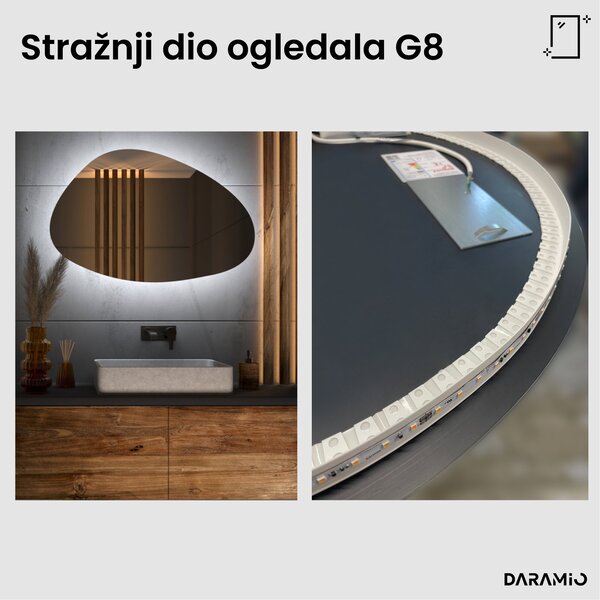 Netipično ogledalo s LED rasvjetom G8