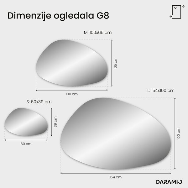 Netipično ogledalo s LED rasvjetom G8