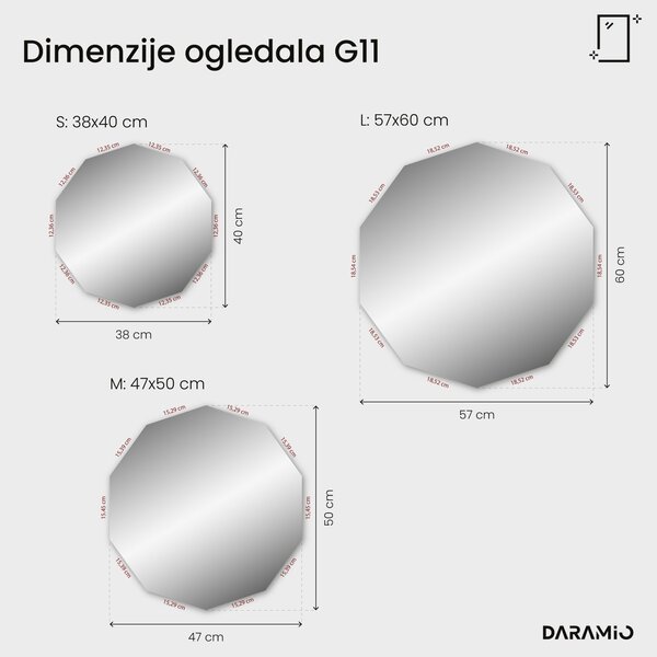 Netipično ogledalo s LED rasvjetom G11