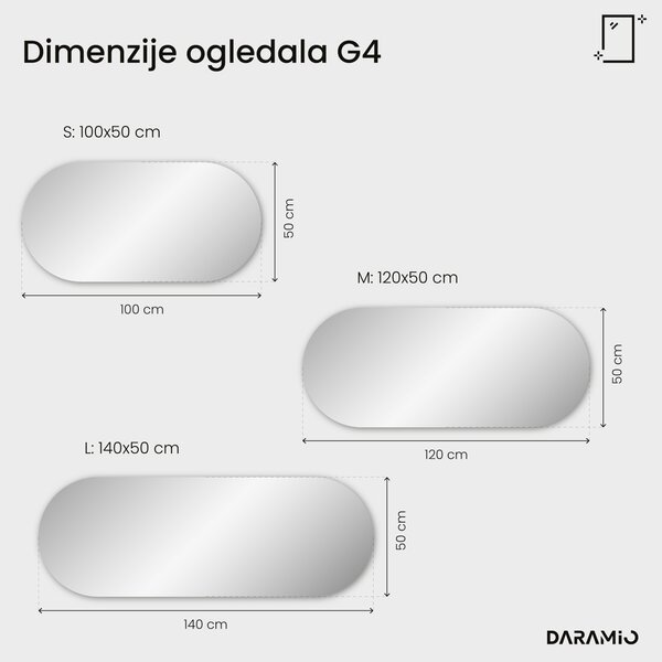 Netipično ogledalo s LED rasvjetom G4