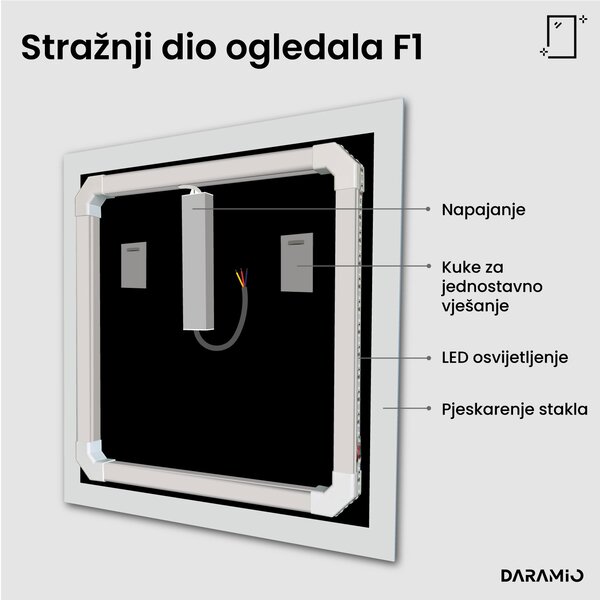 Ogledalo s LED rasvjetom F1