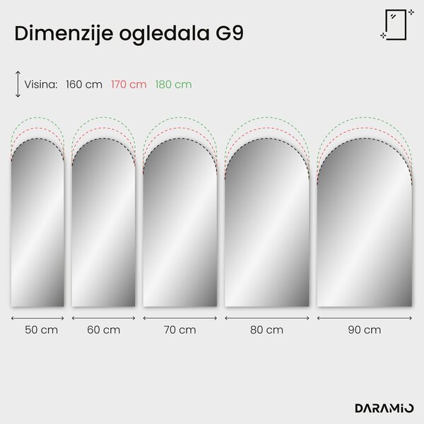Netipično ogledalo s LED rasvjetom G9