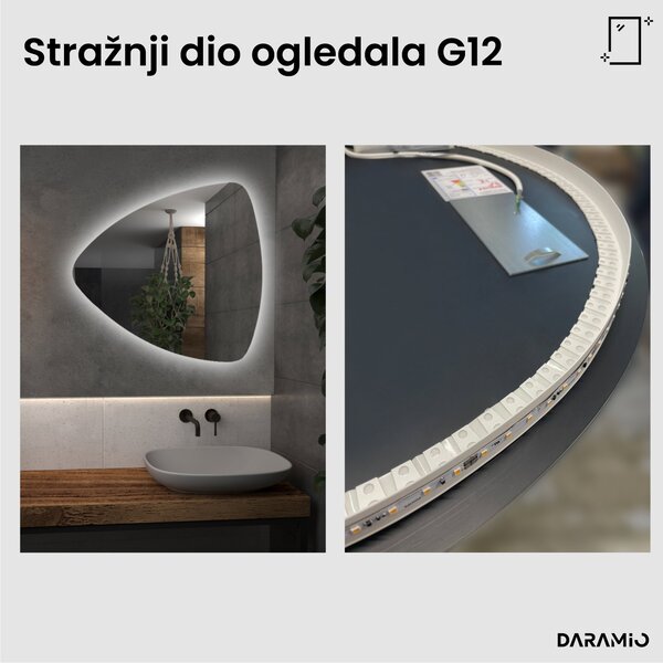 Netipično ogledalo s LED rasvjetom G12