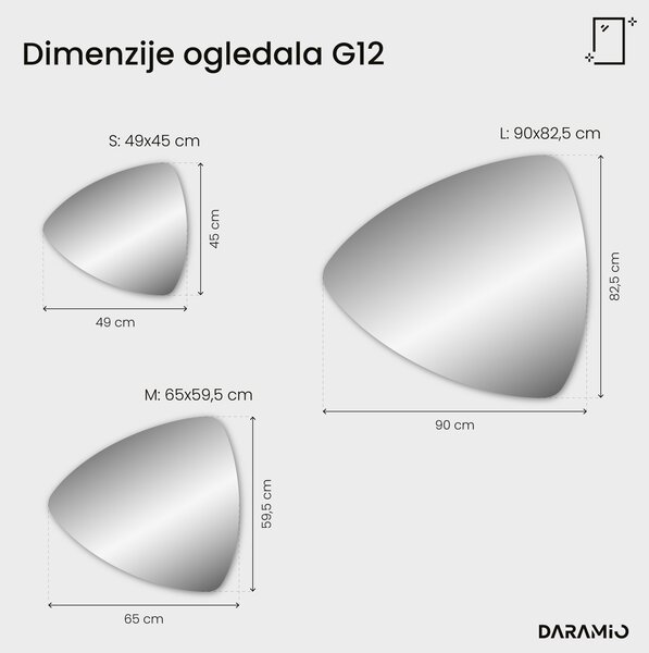 Netipično ogledalo s LED rasvjetom G12