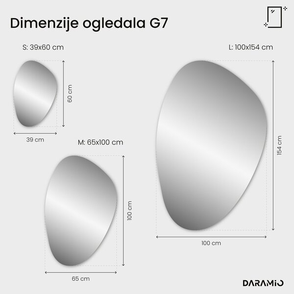Netipično ogledalo s LED rasvjetom G7