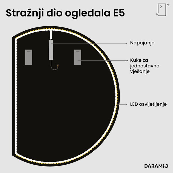 Okruglo ogledalo s LED rasvjetom E5