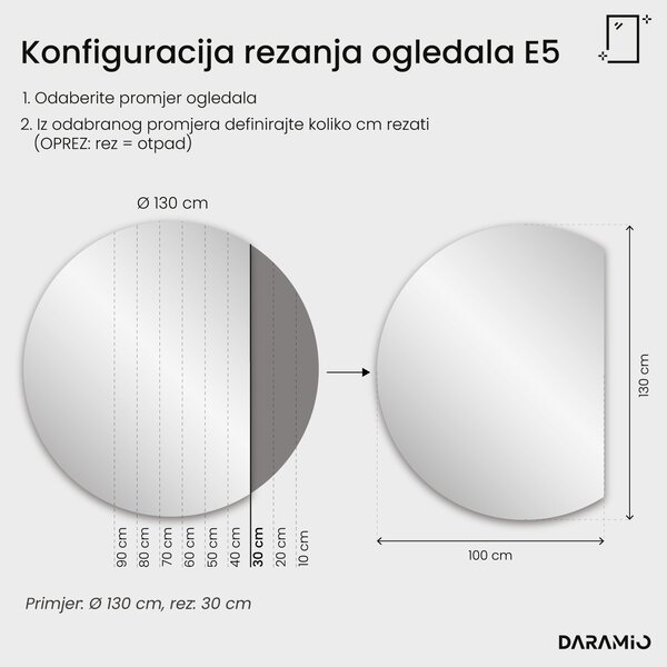 Okruglo ogledalo s LED rasvjetom E5