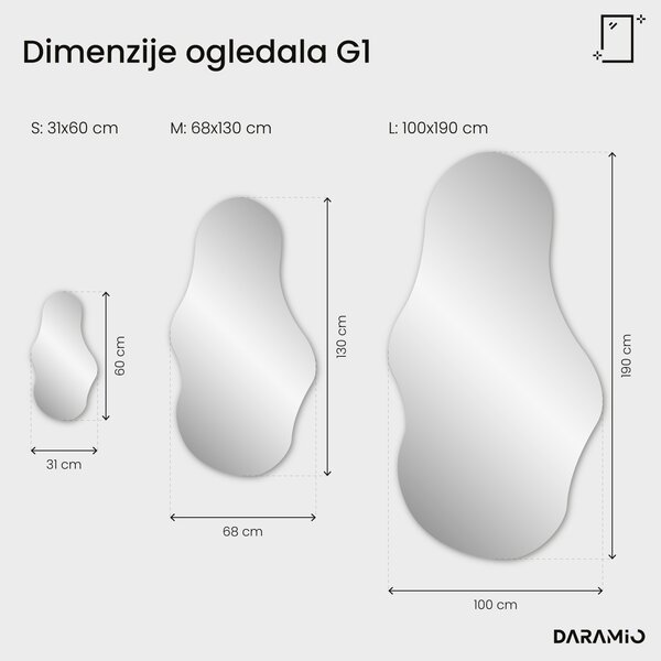 Netipično ogledalo s LED rasvjetom G1