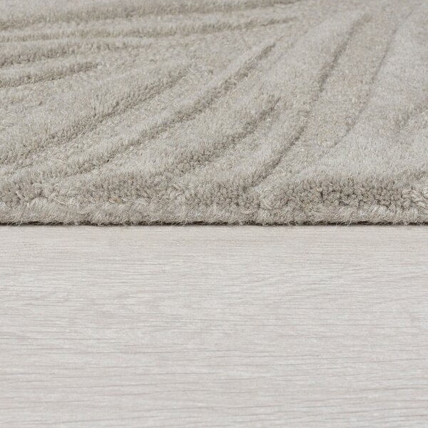 Sivi vuneni tepih Flair Rugs Lino Leaf, 120 x 170 cm