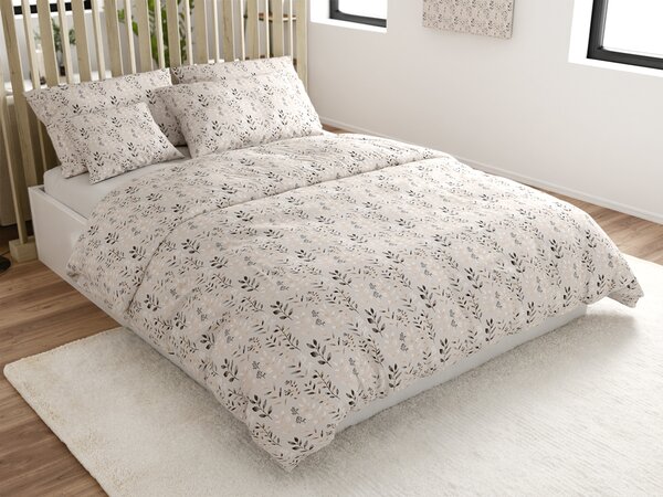 Poli-pamučna posteljina SALVIA sivo-smeđa Dimenzije posteljine: 70 x 90 cm | 140 x 200 cm