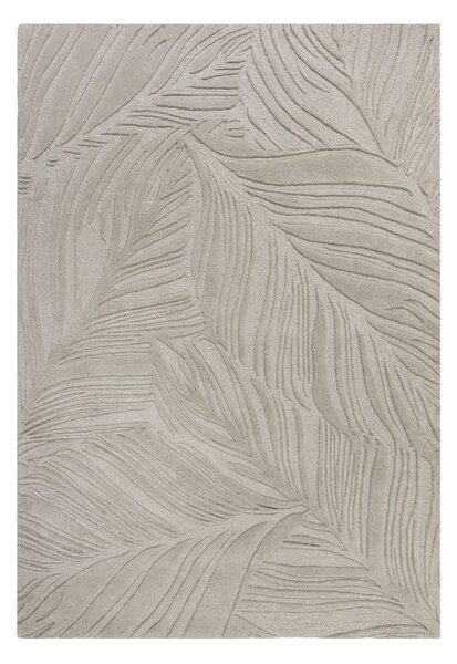 Sivi vuneni tepih Flair Rugs Lino Leaf, 160 x 230 cm