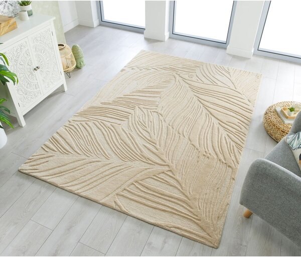 Bež vuneni tepih Flair Rugs Lino Leaf, 160 x 230 cm