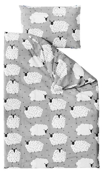 Poli-pamučna posteljina WHITE SHEEPS siva Dimenzije posteljine: 70 x 90 cm | 140 x 200 cm