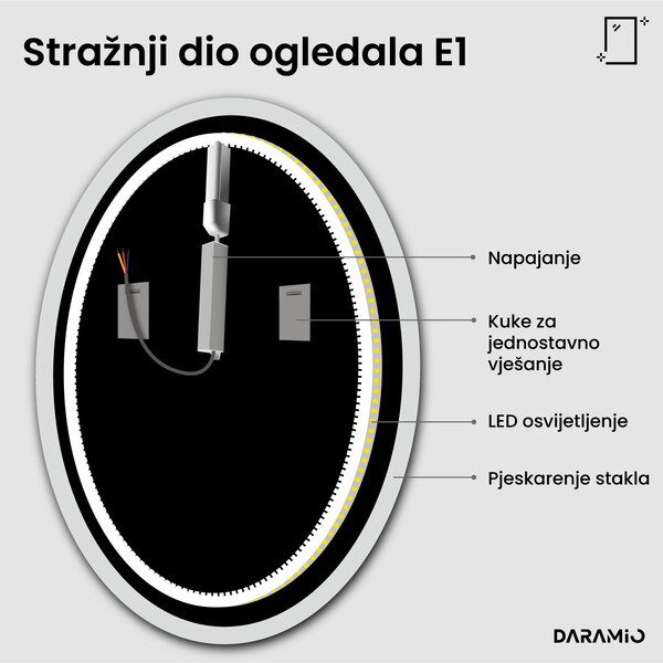 Okruglo ogledalo s LED rasvjetom E1