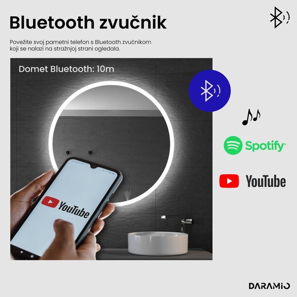 Okruglo ogledalo s LED rasvjetom E1
