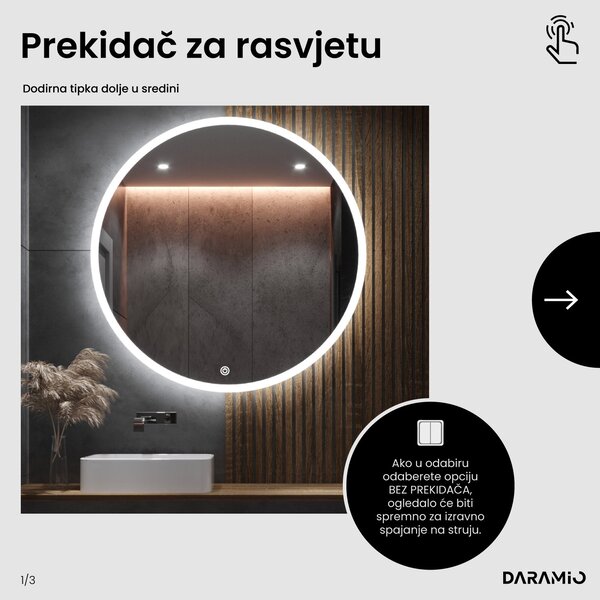 Okruglo ogledalo s LED rasvjetom E1