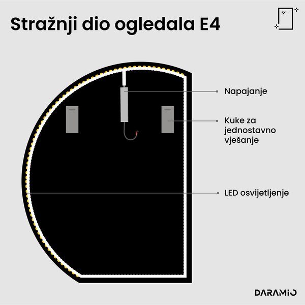 Okruglo ogledalo s LED rasvjetom E4