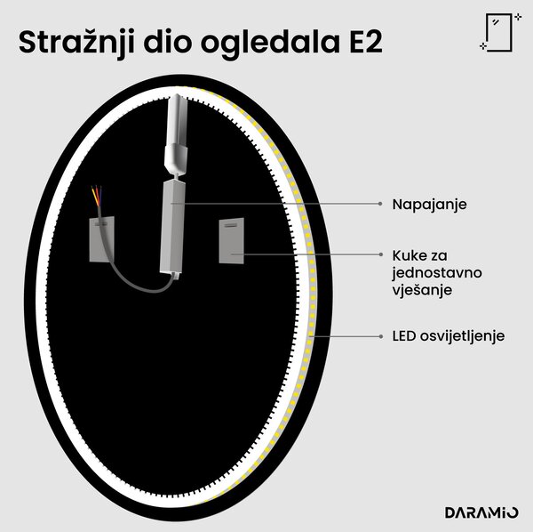 Okruglo ogledalo s LED rasvjetom E2