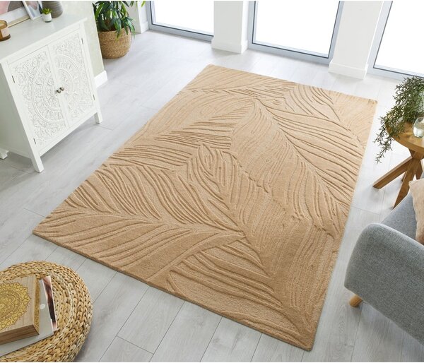 Svijetlosmeđi vuneni tepih Flair Rugs Lino Leaf, 160 x 230 cm