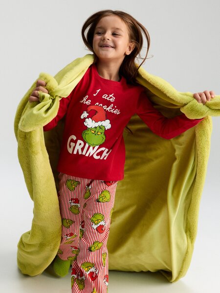 Sinsay - Dječji božićni prekrivač s vezom Grinch