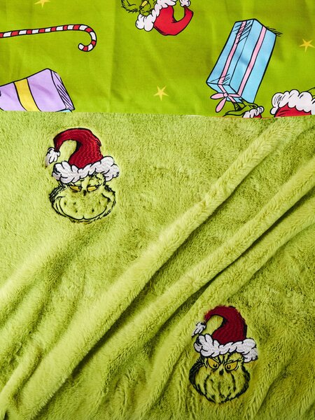 Sinsay - Dječji božićni prekrivač s vezom Grinch