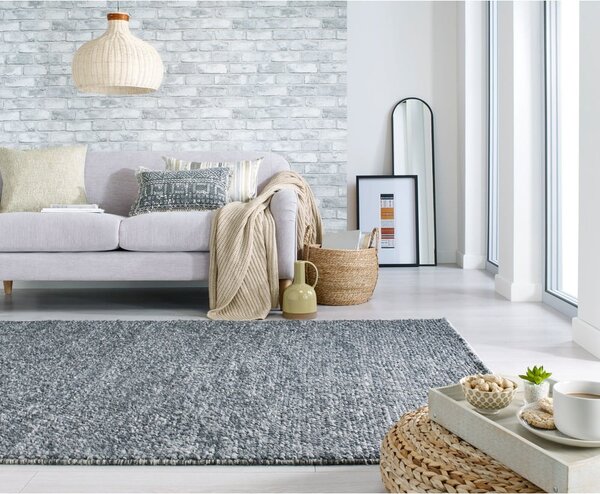 Tamno sivi ručno rađen tepih od mješavine vune 160x230 cm Minerals – Flair Rugs