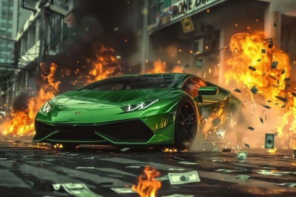 Slika zeleni Lamborghini Huracán