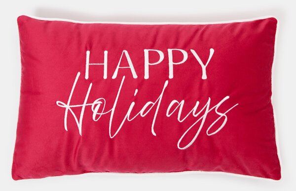 Sinsay - Božićni ukrasni jastuk sa srebrnim natpisom „Happy Holiday“