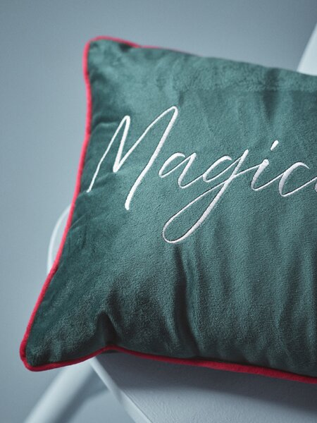 Sinsay - Božićni ukrasni jastuk sa srebrnim natpisom „Magical Season“