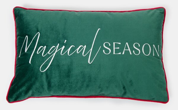 Sinsay - Božićni ukrasni jastuk sa srebrnim natpisom „Magical Season“