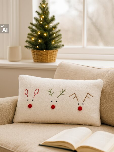 Sinsay - Ukrasni božićni jastuk s motivom sobova