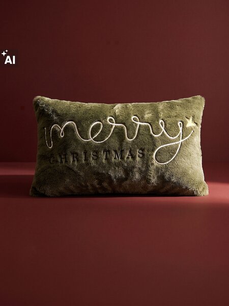 Sinsay - Ukrasni božićni jastuk s izvezenim natpisom Merry Christmas