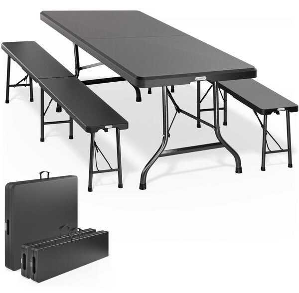 3-dijelni pivski vrtni set 180 cm - antracit