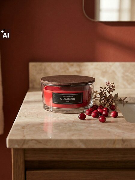 Sinsay - Mirisna svijeća s drvenim fitiljem Cranberry