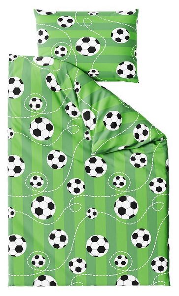 Polipamučna posteljina FOOTBALL TIME POLY zelena Dimenzije posteljine: 70 x 90 cm | 140 x 220 cm
