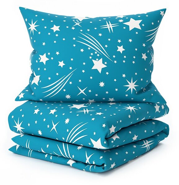 Polipamučna posteljina NIGHT SKY POLY tirkizna Dimenzije posteljine: 70 x 90 cm | 140 x 200 cm